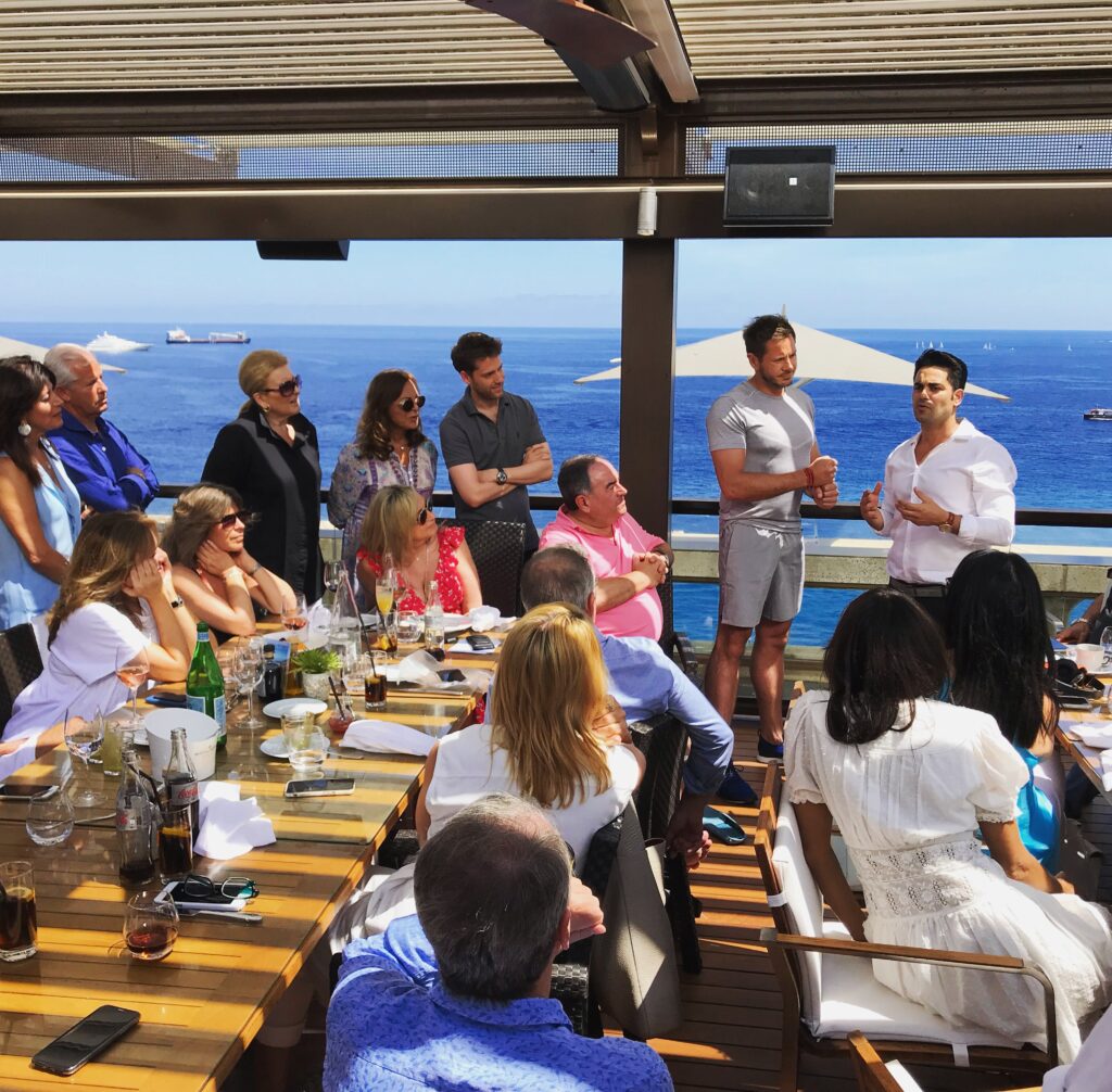 Marom Mor entertaining guests at a private event in Monaco